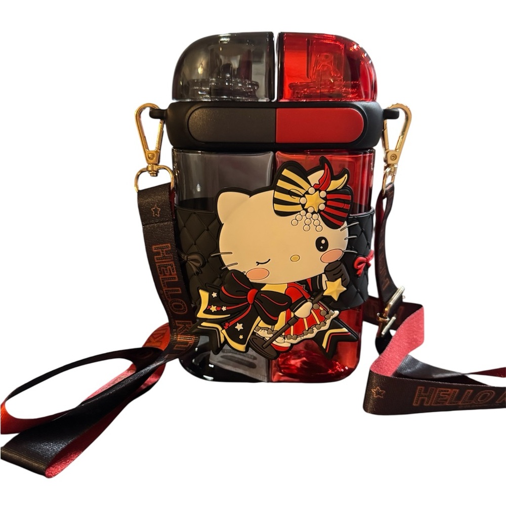 Hello Kitty Red and Black water bottle with Bow Design
